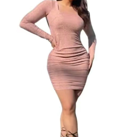 LONG SLEEVE GLITTER DRESS