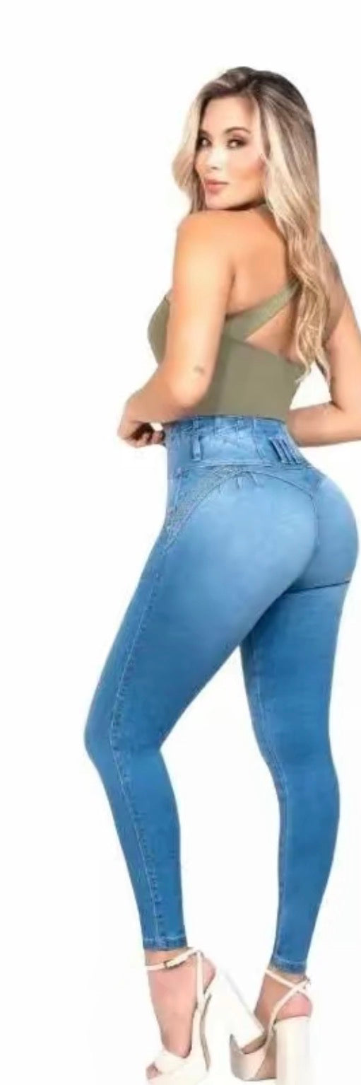 Colombian 5Buttons Jeans With Built-in Girdle