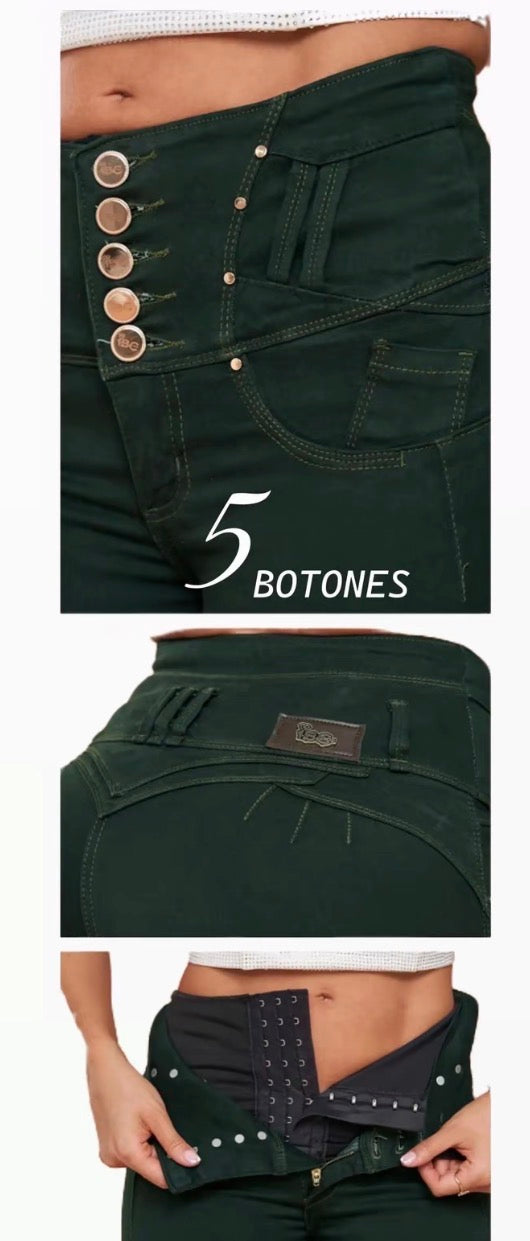 Colombian 5Buttons Jeans With Built-in Girdle