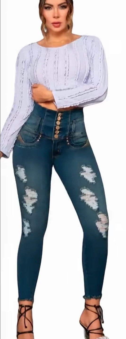 Colombian Jeans With Integrated Gridle